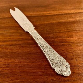 Rare Form Gorham Co.  Sterling Silver Medici - Old Serrated Cheese Knife W/ Pick