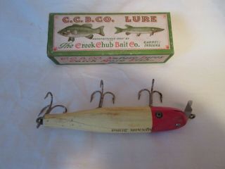 Creek Chub Pikie Minnow Fishing Lure - With C.  C.  B.  Co.  Box