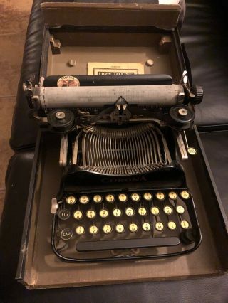 Antique Collectable Vintage Corona Model 3 Folding Typewriter With Case