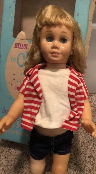 Vintage 1961 Chatty Cathy Doll Long Wavy Blonde Hair With Pull String No Voice