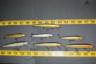 7 Early Vintage Rapala Wobbler Fishing Lures
