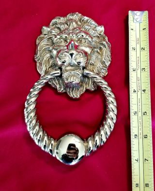 Lion Head Shape Door Knocker Brass Home Door Knocker