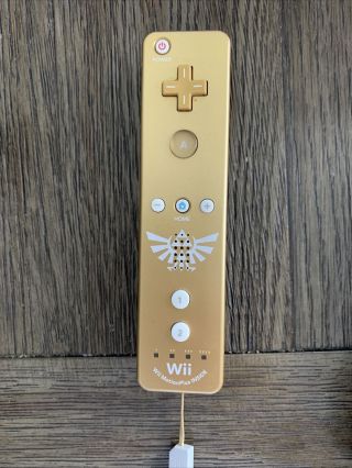 Oem Wii Remote Gold Motion Plus Zelda Skyward Sword - Rare Official Link