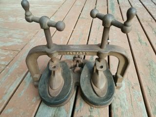 Rare Vintage Cast Iron Hydrosole Press Cobbler Shoe Sole Repair Machine Paragon