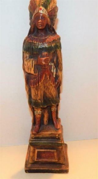 Vintage Cigar Store Indian Figurine By Artistic Latex Form Co,  Ny 12 " Tall Rare