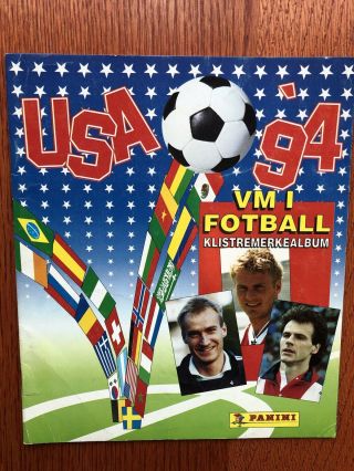 Empty Norwegian Edition Panini World Cup Usa 94 Album 1994 Very Rare Football