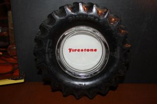 Antique Vintage Firestone Tractor Tires Gas Station Oil Tire Ashtray Sign