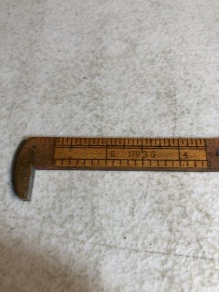 Vintage Rare STANLEY FOLDING RULER No.  36 Folds Out To 6” 2