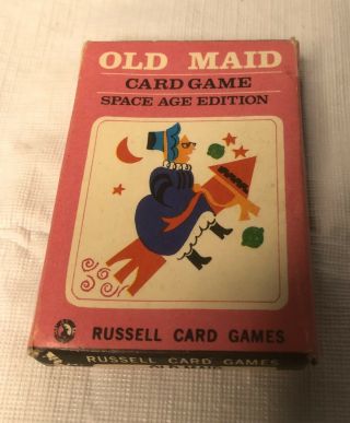 Vintage Russell Card Games Old Maid Space Age Edition Complete Rare