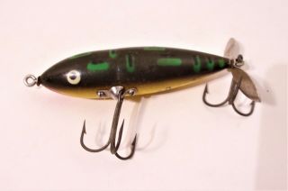 Vintage Heddon Wounded Spook Wooden Fishing Lure Bullfrog Creek Chub Ccbco.
