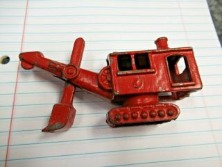 Antique 1920 - 30s Kilgore Cast Iron Red Construction Shovel Crane Excavator