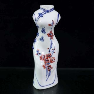 Chinese Porcelain Handmade Draw Exquisite Cheongsam Vase 60239