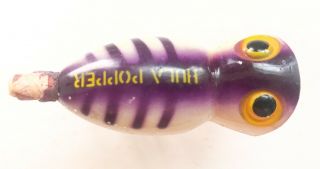 Vintage Arbogast 5/8 Oz Hula Popper Tough Purple Sob