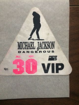 Michael Jackson - Rare Dangerous Wembley Backstage Pass.  Authentic &