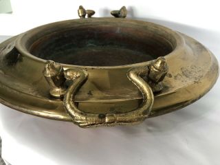 Antique Vintage Large Hammered Copper,  Brass Serving Bowl