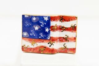 Nora Fleming Retired Mini American Flag - - Rare - In Perfect Shape