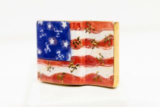 Nora Fleming Retired Mini American Flag - - RARE - In PERFECT shape 3