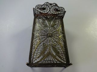 Antique/vintage Silver Filigree Doll House Miniature Bed