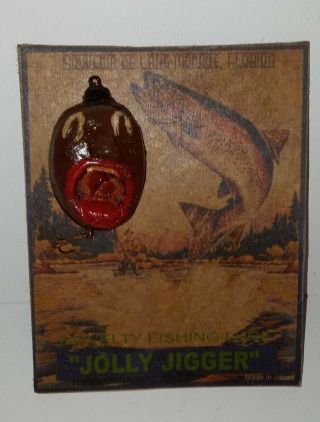 Vintage Souvenir Of Old Florida Novelty Jolly Man Of Lake Monroe Post Card Lure
