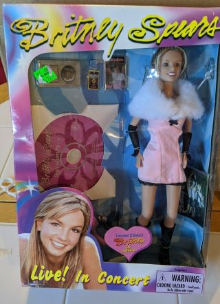 Britney Spears Live In Concert Doll 90000 Pink Dress W/ Sometimes Cd - Nrfb