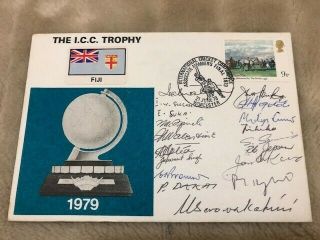 1979 Icc Trophy - Rare First Day Cover - Fiji - Signed X 18 - Whole Team
