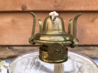 Antique 0 Pat 1885 Birmingham Brass Oil Kerosene Lamp Burner Wick 7/8 " Thread