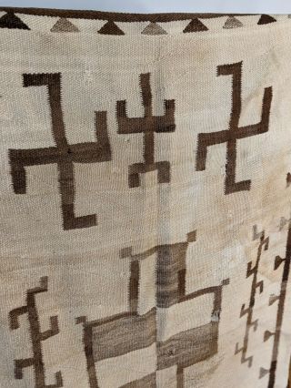 Antique Navajo Rug Native American Wool Blanket Circa 1920 Rare Pattern 3