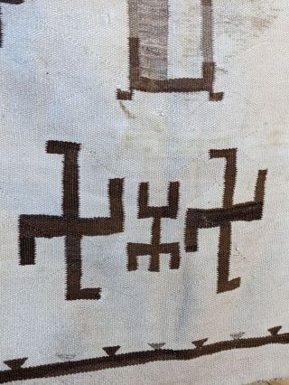 Antique Navajo Rug Native American Wool Blanket Circa 1920 Rare Pattern 5