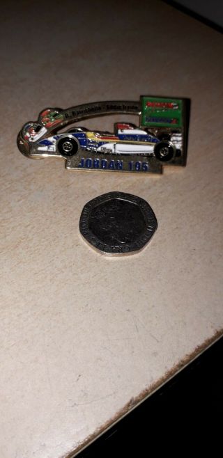 Jordan Grand Prix F1 195 Pin Badge Rare