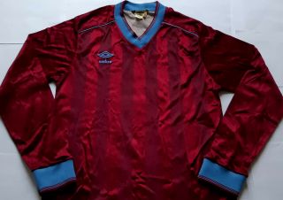 Rare Vintage 1980s UMBRO Claret & Blue Shirt Jersey 1982 1983 1984 SCUNTHORPE 2