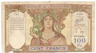 Rare A French Indo - China 100 Cent Francs Banknote Banque De L 
