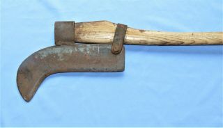 Antique Earle Special 18 Brush Axe W/wooden Handle - Primitive Vintage Farm Tool