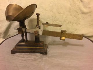 Antique Vintage Seed Trade Iron Balance Scale