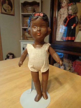 Vintage Composition African American Black Doll Snow White?? Repair/restore 12 "