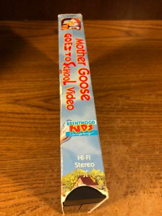 Mother Goose Goes To School VHS VCR Video Brentwood Kids Company RARE 3