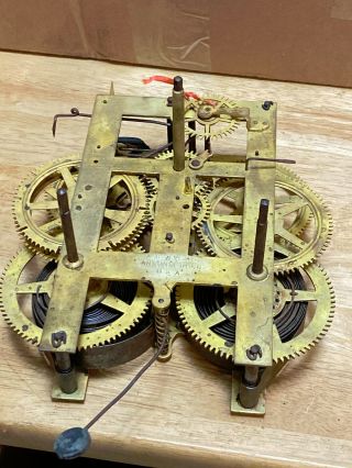 Antique Ansonia Brass & Copper Co Clock Movememt
