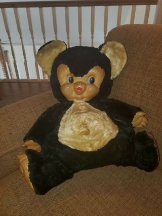 Vintage Rushton Rubber Face Chubby Tubby Doll Panda Bear Toy 17” RARE 6