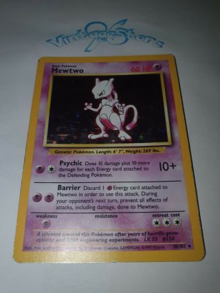 Mewtwo 10/102 Wotc Holo Rare Base Set Pokemon Card 1999