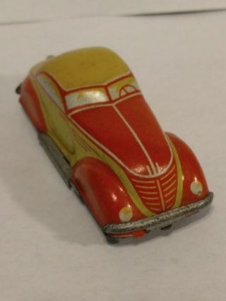Rare 1940s Distler Mighty Midget Tin Wind Up Toy Car Us Zone - Germany