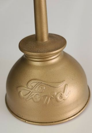 Vintage FORD Script Antique Handy Oiler ' Oil Can Model A and Accessory copper 2