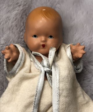Vintage All Bisque Nancy Ann Story Book Doll - Baby - Starfish Hands