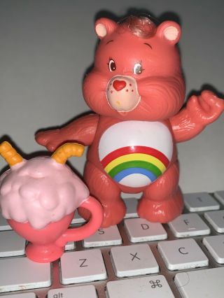 Vintage 1983 Care Bears Poseable 3 " Figure Cheer Rainbow,  Ice Cream Soda Kenner
