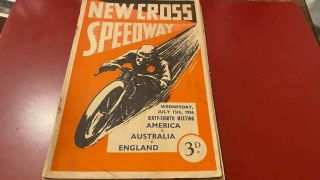 Cross Speedway - - Usa V Australia V England - - Programme - - 15th July 1936 - - Rare