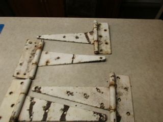 Set Of Four Vintage 15 Inch Barn Hinges,  Barn Door,  Shed,  Gate Heavy Duty,