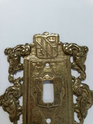 Vintage Virginia Metalcrafters Brass Single Switch Plate Cover 2