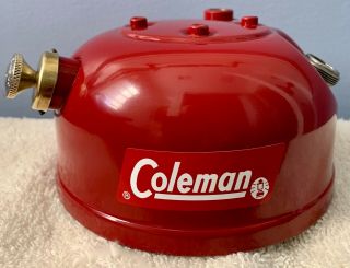 " Rare " Vintage Coleman Lantern Stove Model 502 " Red " Fount Assembly Complete
