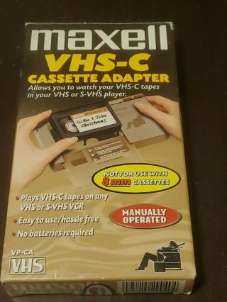 Vintage Maxell Vhs - C Cassette Adapter - Not For Use With 8mm 1980s Rare Vp Ca