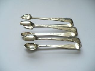3 X Antique Vintage Silver Plated Sugar Tongs - C1890/1900 -