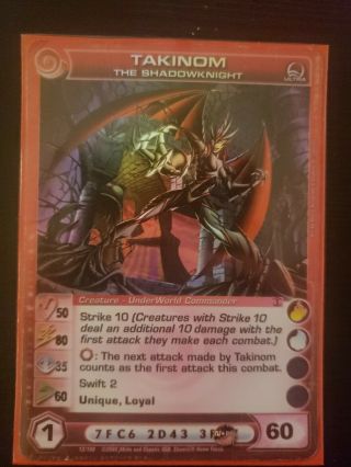 Takinom The Shadowknight - Chaotic Tcg Rise Of The Oligarch Ultra Rare