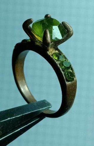 Green Stone Ancient Wedding Brass Roman Authentic Artifact